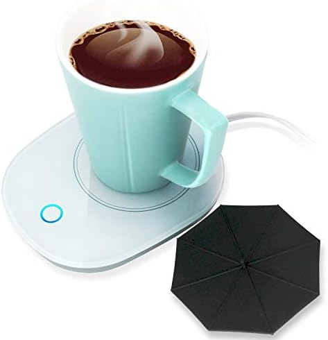  Ug Warmer Coffee Warmer With Automatic Shut Off To Keep Temperature Up To 131℉/ 55℃ With A Silicone Mug Cover Safely Use For Office/Home To Warm Coffee Tea Milk Candle Heating Wax (White)
