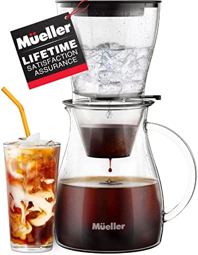  Ueller Cold Brew Coffee Maker, 2-Quart Heavy-Duty Tritan Pitcher, Iced Coffee Maker And Tea Brewer With Easy To Clean Reusable Mesh Filter