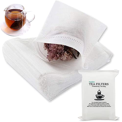  200 Pcs Disposable Tea Bags For Loose Leaf Tea, Empty Tea Bags For Loose Tea With Drawstring, Natural Tea Filter Bags For Loose Tea (3.54 X 2.75 Inch)