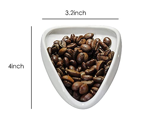  2pcs Ceramic Coffee Scoops Coffee Bean Weighing Bowls Coffee Powder Spoon