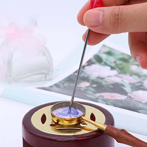  4pcs Stainless Steel Stirrer Mixing Spoons Seal Wax Stirring Sticks Spoons Creative Sealing Wax Stir Rods Random Color