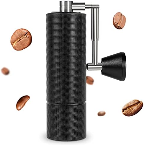  Chestnut C3 PRO Manual Coffee Grinder, Stainless Steel Conical Burr Coffee Grinder, Hand Coffee Grinder With Foldable Handle And Adjustable Setting, For Espresso To French Press - Black