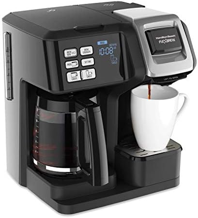Hamilton Beach 49976 FlexBrew Trio 2-Way Coffee Maker, Compatible With K-Cup Pods Or Grounds, Combo, Single Serve & Full 12c Pot, Black