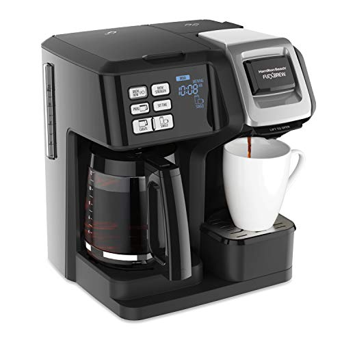 Hamilton Beach 49976 FlexBrew Trio 2-Way Coffee Maker, Compatible With K-Cup Pods Or Grounds, Combo, Single Serve & Full 12c Pot, Black