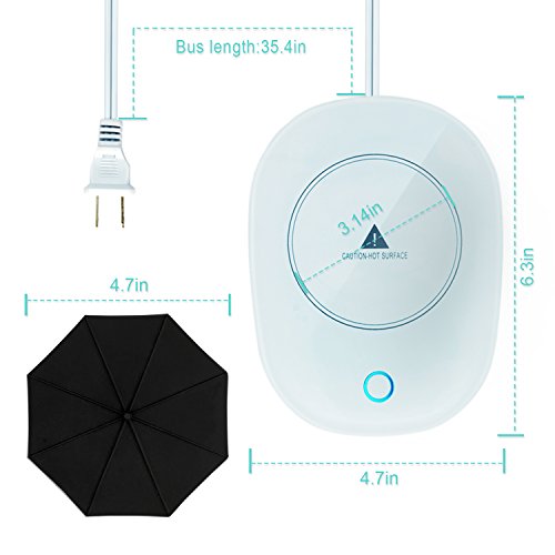  Ug Warmer Coffee Warmer With Automatic Shut Off To Keep Temperature Up To 131℉/ 55℃ With A Silicone Mug Cover Safely Use For Office/Home To Warm Coffee Tea Milk Candle Heating Wax (White)
