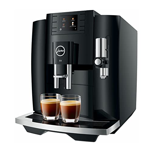 Jura E8 (NAA) 4th Gen Automatic Coffee Machine With WiFi Connect And Stainless Steel Coffee Canister With Spoon Bundle (3 Items)