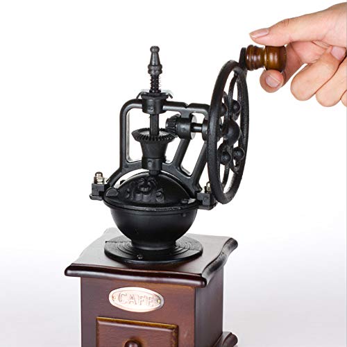  Manual Coffee Grinder Antique Wooden Coffee Grinder Roller Grain Mill Hand Crank Coffee Grinders, Apply To French Press, Espresso, Drip Coffee, Cold & Turkish Brew