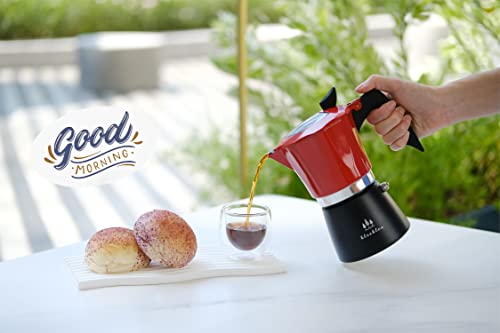  Stovetop Espresso Maker, 6 Espresso Cup Moka Pot Italian Coffee Maker, Manual Cuban Coffee Percolator Pot Greca Coffee Maker Camping Coffee Pot