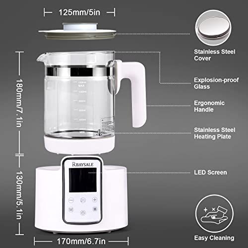  Lectric Kettle Temperature Control With 6 Presets, 12h Keep Warm Baby Formula Kettle Hot Tea Maker Thermostatic Kettle Instant Water Warmer