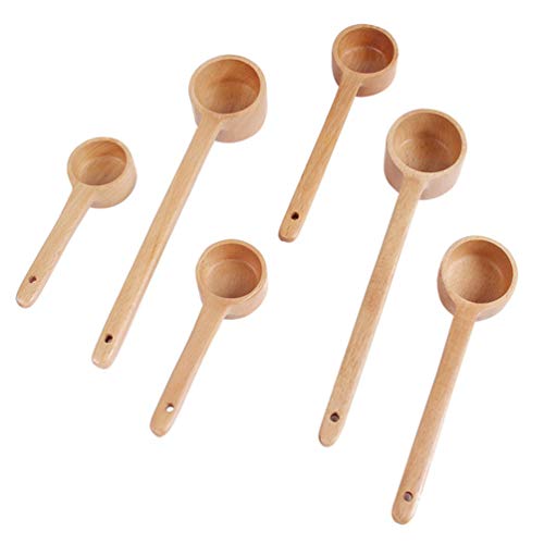 Wooden Coffee Spoon Coffee Bean Measuring Scoop Long Handle Loose Tea Spoon Measuring Tablespoon Wood Spoon Measurer