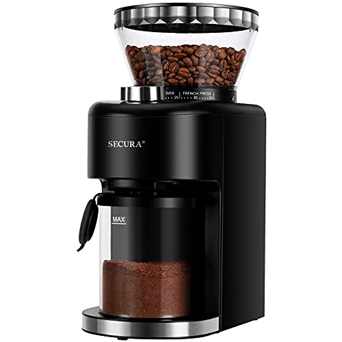  Conical Burr Coffee Grinder, Adjustable Burr Mill With 35 Grind Settings, Electric Coffee Bean Grinder For 2-12 Cups