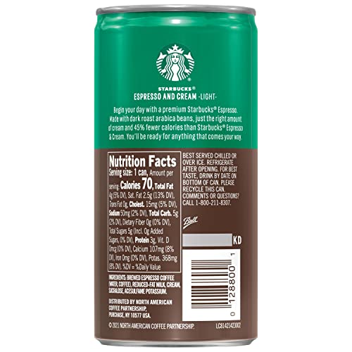  Dy To Drink Coffee, Espresso & Cream Light , 6.5oz Cans (12 Pack) (Packaging May Vary)