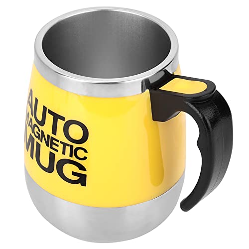  BAGEVI Electric Coffee Stirring Mug Automatic Magnetic Stirring Mug Portable Stirring Mug Suitable For Home Outdoor Travel Office(Yellow)
