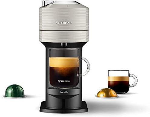  Nespresso Vertuo Next Coffee & Espresso Machine NEW By Breville, Light Grey, Coffee Maker And Espresso Machine + Nespresso Capsules VertuoLine Medium And Dark Roast Coffee, 30 Count Coffee Pods