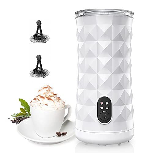  Milk Steamer And Frother With 4 In 1 Quiet Operation, And Auto Shut-Off Great For Coffee Enthusiasts And Homemakers(white Two)