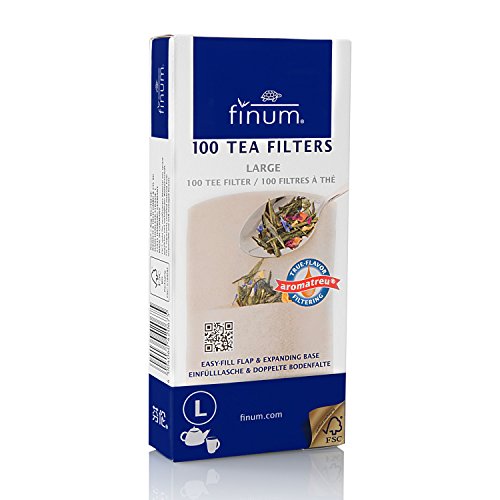  Disposable Paper Tea Filter Bags For Loose Tea, Brown, Large, 100 Count