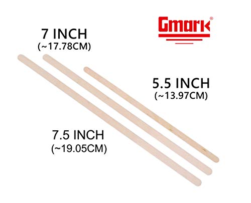  Gmark Individually Wrapped Wood Coffee Stir Sticks - 7" - 500pc Round End, Eco Friendly Coffee Stirrers Wood For Hot Drinks - Natural Birch Wood GM1116A