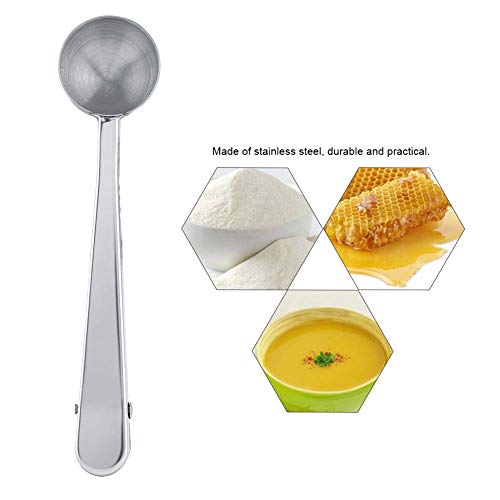 Coffee Scoop Clip, Multifunctional Stainless Steel Coffee Spoon With Sealing Clamp Scoop Cafe Tool Perfect For Coffee, Tea Kitchen Tools