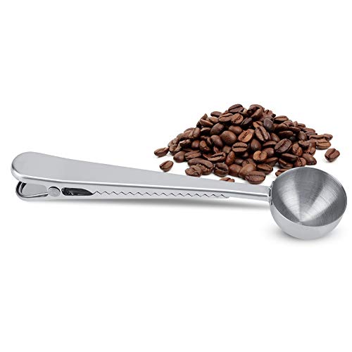  Coffee Scoop Clip, Multifunctional Stainless Steel Coffee Spoon With Sealing Clamp Scoop Cafe Tool Perfect For Coffee, Tea Kitchen Tools