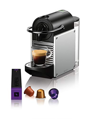 Nespresso Pixie Coffee And Espresso Machine By De'Longhi With Milk Frother, Aluminum, 34 Ounces