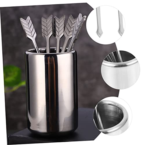  1 Set Concentrated Coffee Mini Coffee Glass Stir Sticks Ice Tea Spoon Salad Forks Condiment Spoon Coffee Stirrer Holder Stir Sticks For Cocktails Stainless Steel Coffee Stir Sticks