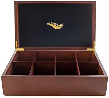  X Storage Organizer For Tea Collections, 8 Compartment W/Solid Lid (Cherrywood)