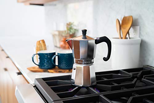  Stovetop Espresso Maker Moka Pot (Silver, 6 Cup)