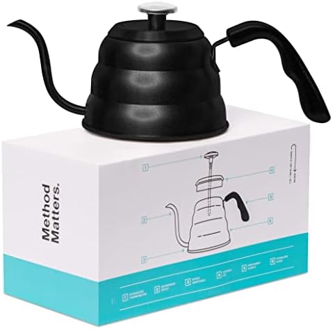  Pour Over Coffee Kettle With Thermometer - Gooseneck Kettle For Coffee And Tea, Stainless Steel Pour Over Kettle For All Stovetops (Copper Coated, 1.0 Liter, 34 Fl Oz)