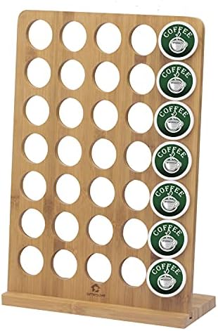  Coffee Pod Holder Bamboo,Coffee K-cups Pods Organizer,Coffee Display Rack 35 Pod Storage,Coffee Pod Storage - K Cups Organizer For Countertop Coffee Pod Holder