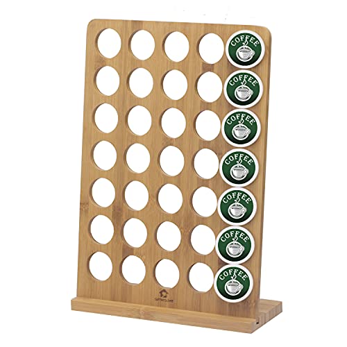  Coffee Pod Holder Bamboo,Coffee K-cups Pods Organizer,Coffee Display Rack 35 Pod Storage,Coffee Pod Storage - K Cups Organizer For Countertop Coffee Pod Holder