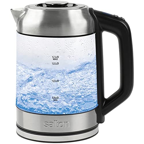  GK1758 Temperature Control 1.7L With Tea Steeper Electric Kettle, Stainless Steel, Glass