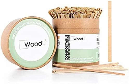  WoodU Disposable Coffee Stir Sticks 7"- Sturdy Round End Compostable And Biodegradable Brich Wood Tea Stirrers- 100% Ecofriendly Wooden Stirring Sticks For Hot Drinks