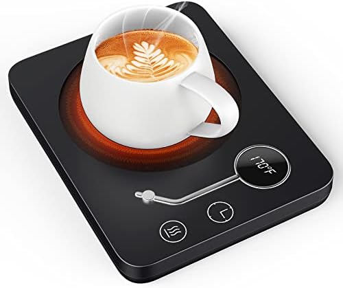  Coffee Mug Warmer - Coffee Warmer For Desk 2-12 Hrs Timer Auto Shut Off - Electric Cup Warmer With 3-Temperature Settings (Up To 170℉/75°C) - Beverage Warmer For Office & Home Use