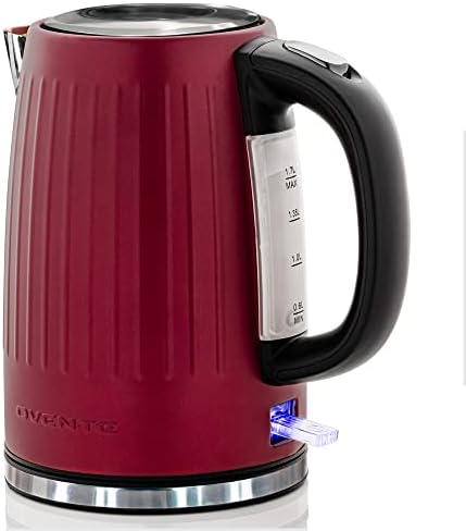  Vente Stainless Steel Electric Kettle Hot Water Boiler 1.7 Liters - Powerful 1750W BPA Free W/Auto Shut Off & Boil Dry Protection, Portable Instant Hot Water Pot For Coffee & Tea - Maroon KS711M