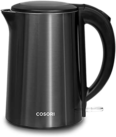  Pour Over Coffee Maker With Double-layer Stainless Steel Filter,34 Ounce & Electric Kettle With Upgraded Stainless Steel Filter And Inner Lid, Wide Opening Glass Tea Kettle,1.7L, Black