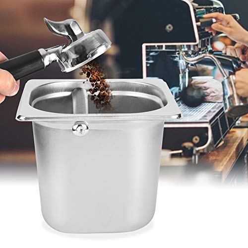  Coffee Knock Box, Stainless Steel Durable Knock Box With Knock Bar, Professional Household Coffee Machine Accessory, Large Capacity Coffee Grind Knock Box