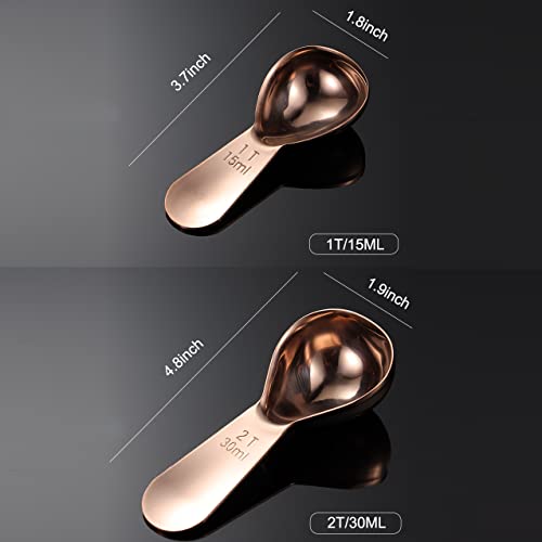  Short Handle Coffee Scoop For Ground Coffee Rose Gold 2 Tbsp Stainless Steel Measuring Coffee Spoon Coffee Bean Tea Sugar Flour Liquid