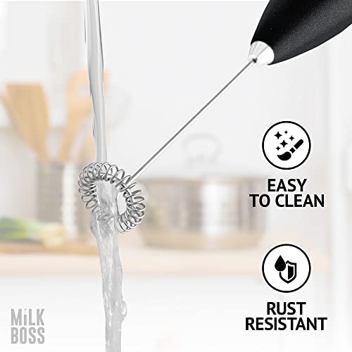  Frother For Coffee - Comfort Grip Matcha Whisk - Electric Matcha Mixer And Mixer Electric Handheld - Coffee Frother Handheld - Electric Drink Mixer (Black)