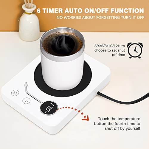  Coffee Warmer For Desk, Constant Coffee Mug Warmer, Auto Off 6 Modes Timer Smart Coffee Cup Warmer, 3 Temperature Control Mug Warmer, Warming Plate With Gravity Sensor For Candle Wax Beverage Tea Milk