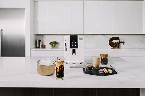 De'Longhi ECAM35020W Dinamica Automatic Coffee & Espresso Machine Iced-Coffee, Burr Grinder + Descaling Solution