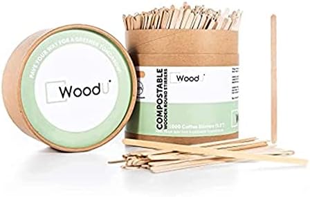  WoodU Disposable Coffee Stir Sticks 7"- Sturdy Round End Compostable And Biodegradable Brich Wood Tea Stirrers- 100% Ecofriendly Wooden Stirring Sticks For Hot Drinks