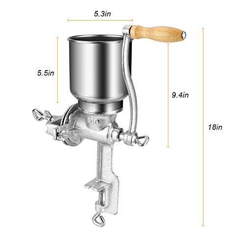  Nd Grain Mill, Nut Grinder Hand Crank, Manual Grain Grinder, Tall Cast Manual Iron Mill Grinder Hand Crank For Grains Oats Corn Wheat Coffee Nuts Malt