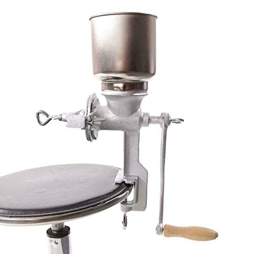  Manual Corn Grinder Flour Maker Wheat Grain Nut Mill Grinder Kitchen Tool, Silver, (17.12 X 5.31) In , HC219