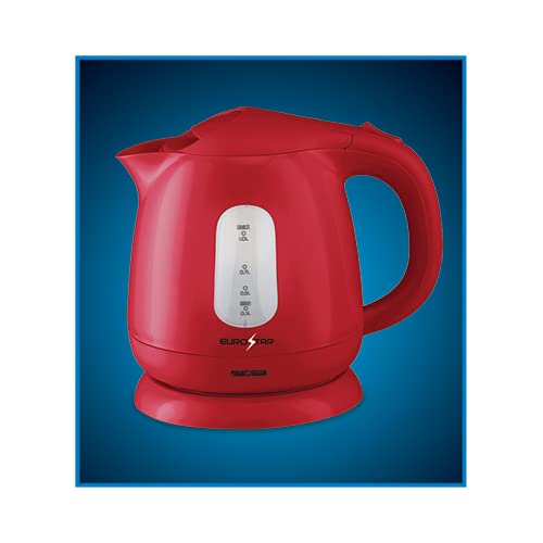  1.0L Plastic Electric Kettle, (RED)