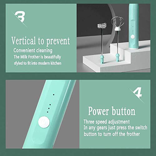  Rechargeable Milk Frother Handheld Electric Foam Maker With Stainless Whisk 3 Speed For Bulletproof Coffee Latte Cappuccino Hot Chocolate Matcha Stirrer Blender