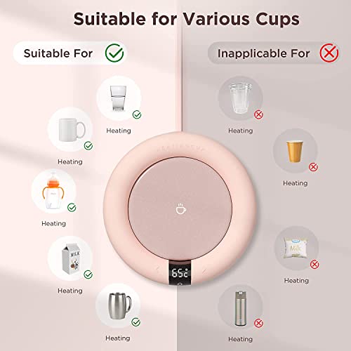  Coffee Mug Warmer, 2022 EasyAcc Coffee Warmer For Desk [with Silicon Cup Lid] Smart Mug Warmer Auto Shut Off, 3 Temp Setting To 167℉, Touch Switch, LED Display Cup Warmer For Office Home -Coffee Gift