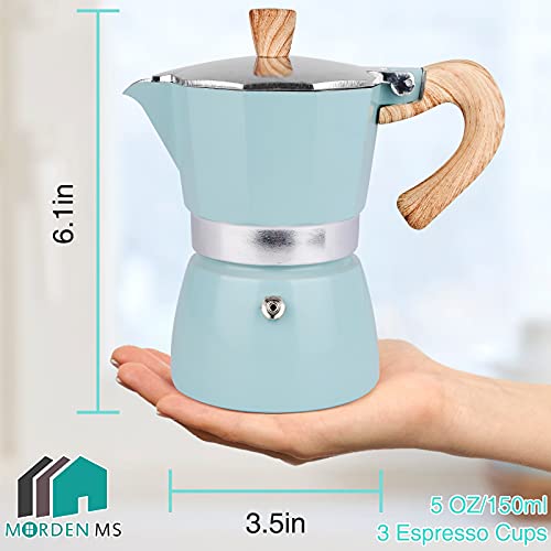  Tovetop Espresso Maker, 3 Espresso Cup Moka Pot - 5 Oz Italian Coffee Maker, Manual Cuban Coffee Percolator Machine Italian Espresso Greca Coffee Maker For Cappuccino Or Latte