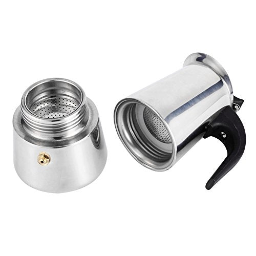  Stovetop Espresso Maker, 100ml/200ml/300ml/450ml Stainless Steel Moka Pot Cup Coffee Maker Stove Home Office Use (100ml)