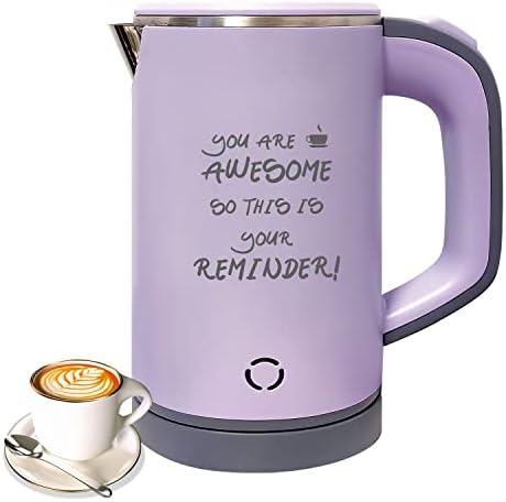  Small Electric Tea Kettle, 0.8L Portable Travel Hot Water Boiler Stainless Steel,Low Power Cordles Mini Electric Coffee Kettle Auto Shut-off,Gift For Camping, Travel, Office And Student Dormitory