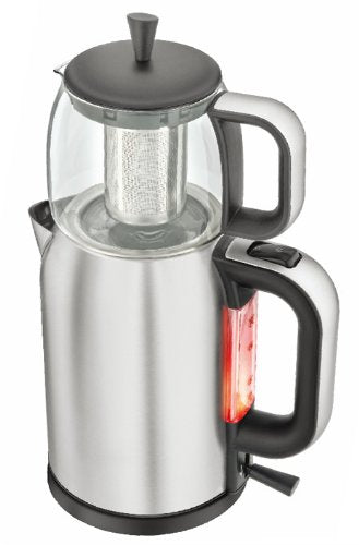  Stainless Steel Turkish Tea Maker, Samovar, Electric Kettle, With Boil-Dry Protection